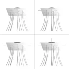 Square XXL Rose-One 12-hole and 4-side hole ceiling rosette set, 400 mm