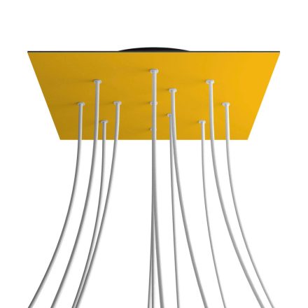 Square XXL Rose-One 12-hole and 4-side hole ceiling rosette set, 400 mm