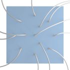 Square XXL Rose-One 12-hole and 4-side hole ceiling rosette set, 400 mm