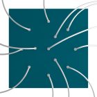 Square XXL Rose-One 12-hole and 4-side hole ceiling rosette set, 400 mm