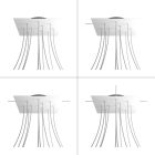 Square XXL Rose-One 12-hole and 4-side hole ceiling rosette set, 400 mm