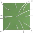 Square XXL Rose-One 12-hole and 4-side hole ceiling rosette set, 400 mm