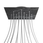 Square XXL Rose-One 14-hole and 4-side hole ceiling rosette set, 400 mm