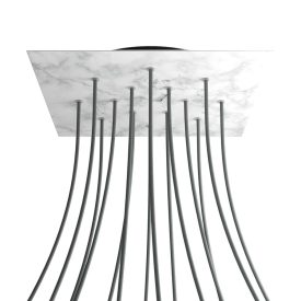   Square XXL Rose-One 14-hole and 4-side hole ceiling rosette set, 400 mm