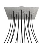 Square XXL Rose-One 14-hole and 4-side hole ceiling rosette set, 400 mm