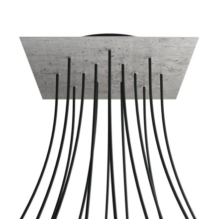 Square XXL Rose-One 14-hole and 4-side hole ceiling rosette set, 400 mm