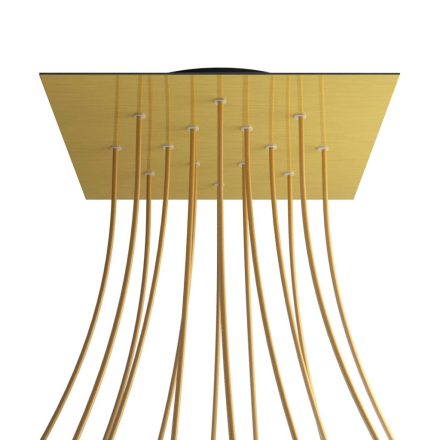 Square XXL Rose-One 14-hole and 4-side hole ceiling rosette set, 400 mm