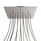 Square XXL Rose-One 14-hole and 4-side hole ceiling rosette set, 400 mm