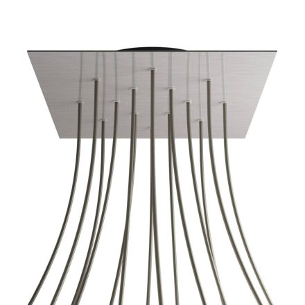 Square XXL Rose-One 14-hole and 4-side hole ceiling rosette set, 400 mm