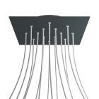 Square XXL Rose-One 14-hole and 4-side hole ceiling rosette set, 400 mm