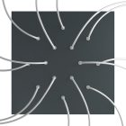 Square XXL Rose-One 14-hole and 4-side hole ceiling rosette set, 400 mm