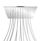 Square XXL Rose-One 14-hole and 4-side hole ceiling rosette set, 400 mm