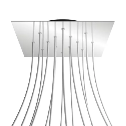 Square XXL Rose-One 14-hole and 4-side hole ceiling rosette set, 400 mm