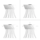 Square XXL Rose-One 14-hole and 4-side hole ceiling rosette set, 400 mm