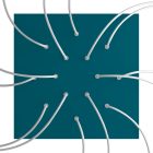 Square XXL Rose-One 14-hole and 4-side hole ceiling rosette set, 400 mm