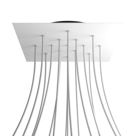   Square XXL Rose-One 15-hole and 4-side hole ceiling rosette set, 400 mm