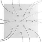 Square XXL Rose-One 15-hole and 4-side hole ceiling rosette set, 400 mm