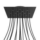 Square XXL Rose-One 15-hole and 4-side hole ceiling rosette set, 400 mm