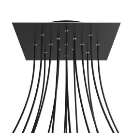   Square XXL Rose-One 15-hole and 4-side hole ceiling rosette set, 400 mm