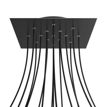 Square XXL Rose-One 15-hole and 4-side hole ceiling rosette set, 400 mm