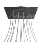 Square XXL Rose-One 15-hole and 4-side hole ceiling rosette set, 400 mm