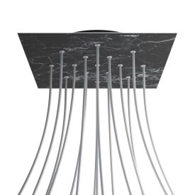   Square XXL Rose-One 15-hole and 4-side hole ceiling rosette set, 400 mm