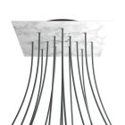 Square XXL Rose-One 15-hole and 4-side hole ceiling rosette set, 400 mm