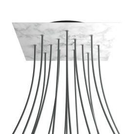   Square XXL Rose-One 15-hole and 4-side hole ceiling rosette set, 400 mm