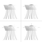 Square XXL Rose-One 15-hole and 4-side hole ceiling rosette set, 400 mm