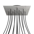 Square XXL Rose-One 15-hole and 4-side hole ceiling rosette set, 400 mm