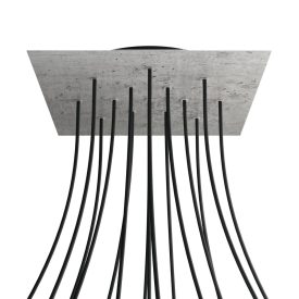   Square XXL Rose-One 15-hole and 4-side hole ceiling rosette set, 400 mm