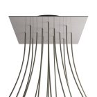 Square XXL Rose-One 15-hole and 4-side hole ceiling rosette set, 400 mm