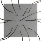 Square XXL Rose-One 15-hole and 4-side hole ceiling rosette set, 400 mm