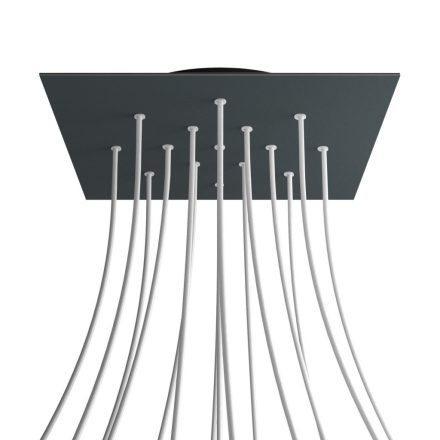 Square XXL Rose-One 15-hole and 4-side hole ceiling rosette set, 400 mm