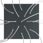 Square XXL Rose-One 15-hole and 4-side hole ceiling rosette set, 400 mm