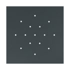 Square XXL Rose-One 15-hole and 4-side hole ceiling rosette set, 400 mm