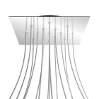 Square XXL Rose-One 15-hole and 4-side hole ceiling rosette set, 400 mm