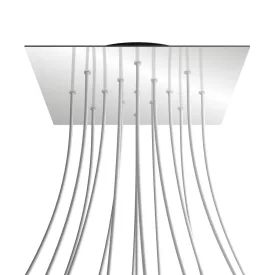   Square XXL Rose-One 15-hole and 4-side hole ceiling rosette set, 400 mm