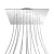 Square XXL Rose-One 15-hole and 4-side hole ceiling rosette set, 400 mm