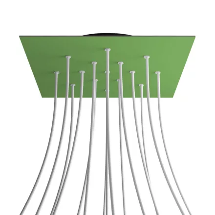 Square XXL Rose-One 15-hole and 4-side hole ceiling rosette set, 400 mm