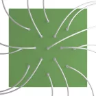 Square XXL Rose-One 15-hole and 4-side hole ceiling rosette set, 400 mm