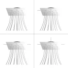 Square XXL Rose-One 15-hole and 4-side hole ceiling rosette set, 400 mm