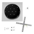 Square XXL Rose-One 15-hole and 4-side hole ceiling rosette set, 400 mm