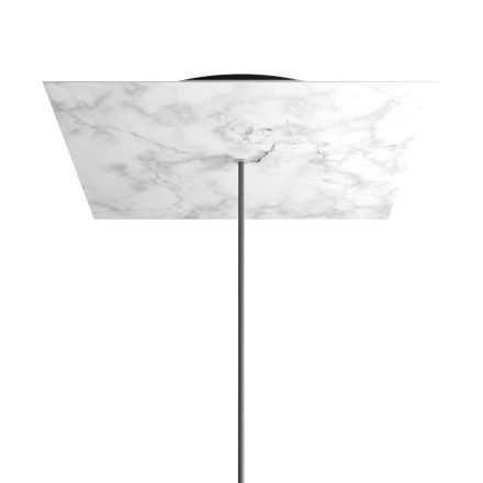 Square XXL Rose-One ceiling rose set with 1 hole and 4 side holes, 400 mm