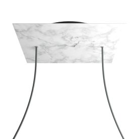   Square XXL Rose-One 2-hole and 4-side hole ceiling rosette set, 400 mm