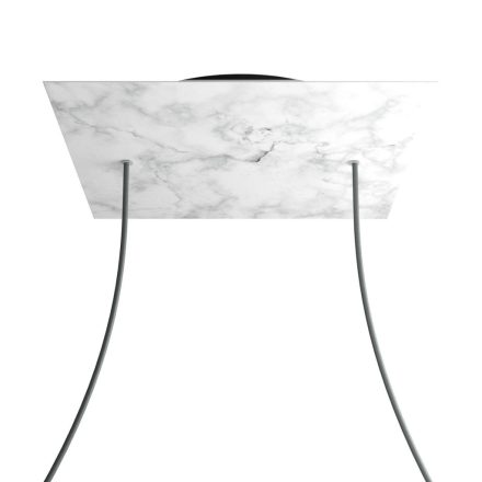 Square XXL Rose-One 2-hole and 4-side hole ceiling rosette set, 400 mm