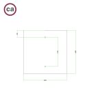 Square XXL Rose-One 2-hole and 4-side hole ceiling rosette set, 400 mm