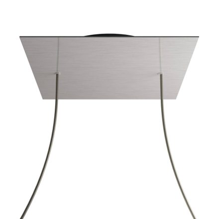 Square XXL Rose-One 2-hole and 4-side hole ceiling rosette set, 400 mm