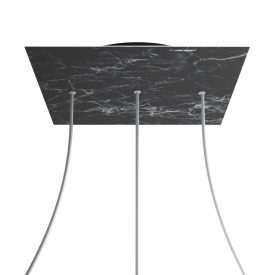   Square XXL Rose-One 3-row ceiling rose set with 4 side holes, 400 mm