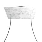 Square XXL Rose-One 3-row ceiling rose set with 4 side holes, 400 mm